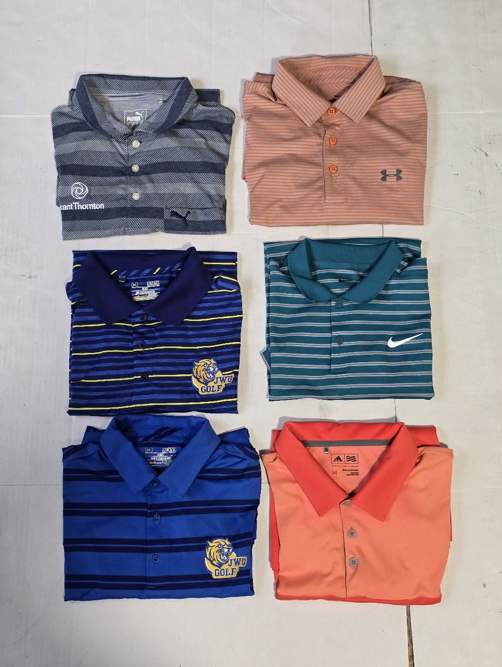 Mens Golf Shirt Bundle Under Armour Nike Adidas Puma Lot Of 6